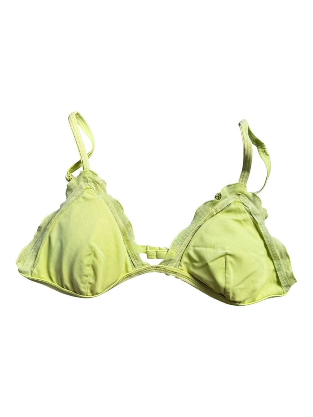 Victoria’s Secret Light Neon Yellow Triangle Bikini Top Size S - Ruffles